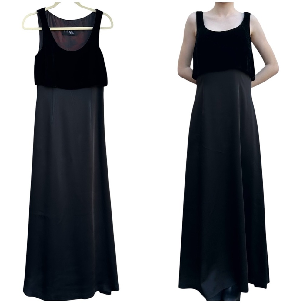 Vintage Nicole Miller Empire Dress Size 2 Velvet Satin Gown Whimsigoth Witchy